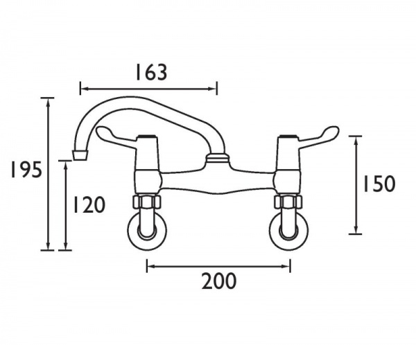 Bristan Low Profile Catering Wall Sink Mixer